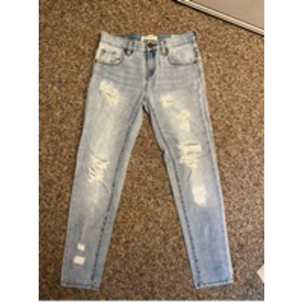 Women's BULLHEAD DENIM CO. Light Blue Distressed Boyfriend Jeans Size 24